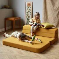 by KlipKlap KK 3 Fold Sofa 36x120x70cm - Mustard W. Mustard (Pre-Order; Est. Delivery in 3-6 Weeks)