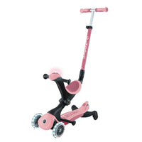 Globber Go Up Deluxe Lights 360° 三合一可摺疊滑板車 - Pastel Pink / Deep Pastel Pink (15M - 9Y+)