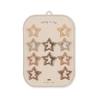 konges-slojd-10-pack-junior-hair-clips-star-glitter-rosie-shade-kong-s23ks4782-rs