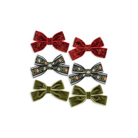konges-sløjd-6-pack-micki-bow-hair-clips-red-green-kong-w25ks104188-redg-os
