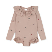 Konges Sløjd Manuca LS Frill Swimsuit Cherry Blush