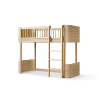 Oliver Furniture Wood Mini+ Low Loft Bed Ladder Front - Oak