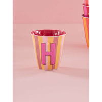 rice-dk-melamine-cup-with-the-letter-h-stripes-pinkish-medium-250-ml-rice-melcu-alpstrhi
