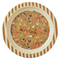 rice-dk-melamine-kids-plate-brown-farm-print-rice-kilpl-farmtoto