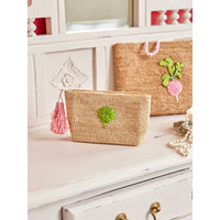 rice-dk-raffia-clutch-with-clover-application-rose-pom-poms-in-tea-rice-bgclu-clovertea