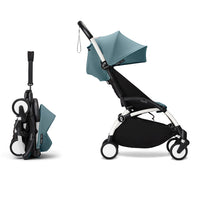 Stokke YOYO³ 6+ Baby Stroller Set - White Frame with Aqua 6+ Color Pack (Pre-Order; Est. Delivery in 4-6 Weeks)