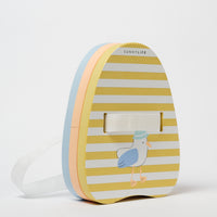 sunnylife-bubble-back-float-sid-the-seagull-mustard-stripe-sunl-s51bbfms