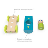 Tegu Magnetic Racers Teal Racer Wooden Blocks