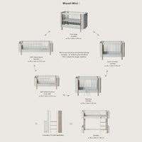 Oliver Furniture Wood Mini+ Cot Bed (With Junior Conversion Kit) - White