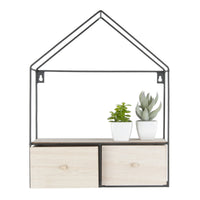 Present Time Wall Cabinet House Black Wooden Drawers