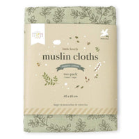 a-little-lovely-company-muslin-cloth-set-of-2-leaves-sage-baby-nursery-allc-mulegr02-00002