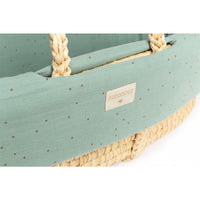 nobodinoz Padded Baby Moses Cover Toffee Sweet Dots / Eden Green