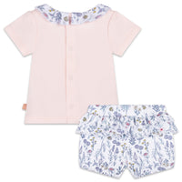 Carrément Beau T Shirt + Shorts Summer Newborn Pink White
