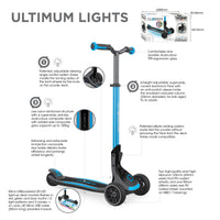 Globber Ultimum Lights 可摺疊滑板車 - Sky Blue (5Y+)