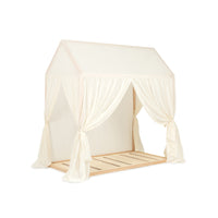 nobodinoz Vera Junior Bed Home - Eyelet Lace Cover Natural with Structure Box (NOBO-4920287)
