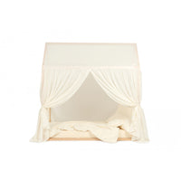 nobodinoz Vera Junior Bed Home - Eyelet Lace Cover Natural with Structure Box (NOBO-4920287)