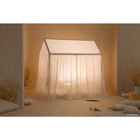nobodinoz Vera Junior Bed Home - Eyelet Lace Cover Natural with Structure Box (NOBO-4920287)