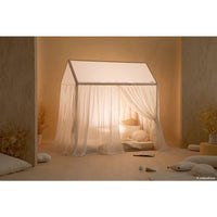 nobodinoz Vera Junior Bed Home - Eyelet Lace Cover Natural with Structure Box (NOBO-4920287)
