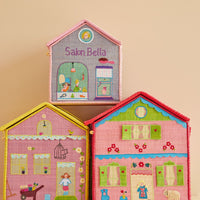 Rice DK Raffia Toy Baskets with House Theme