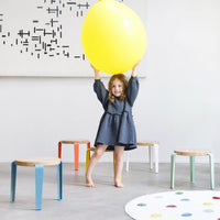 TIPTOE MINI LOU Kids Stool - Oak - Cloudy White - 30cm