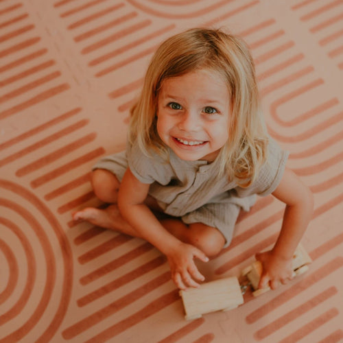 Toddlekind Prettier Puzzle Playmat Linear Camel 120x180cm - 6 Tiles & 12 Edging Borders