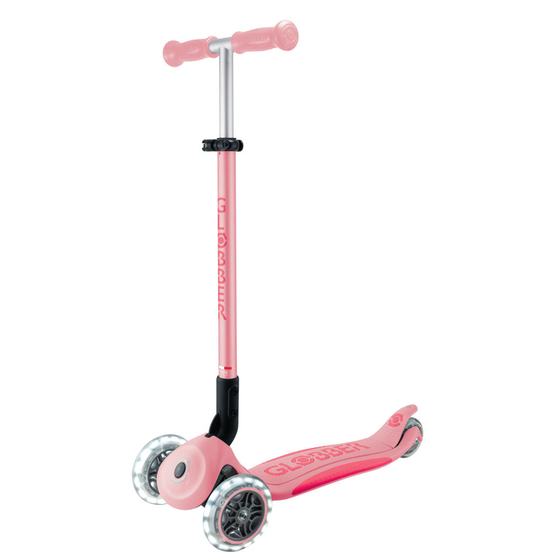 Globber Elite Lights 可摺疊滑板車 - Pastel Pink / Fuchsia (3 - 9Y+)