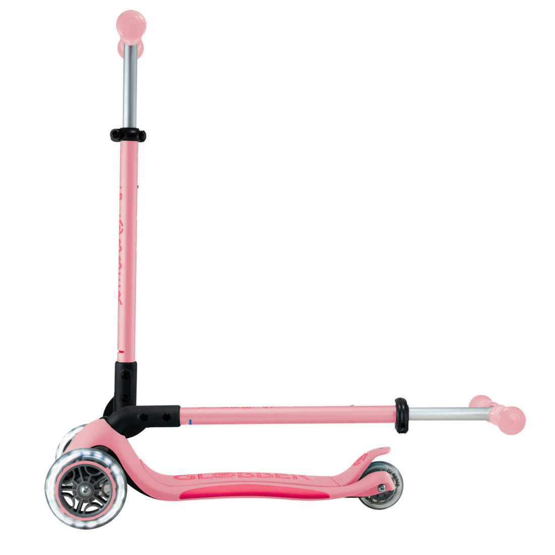 Globber Elite Lights 可摺疊滑板車 - Pastel Pink / Fuchsia (3 - 9Y+)