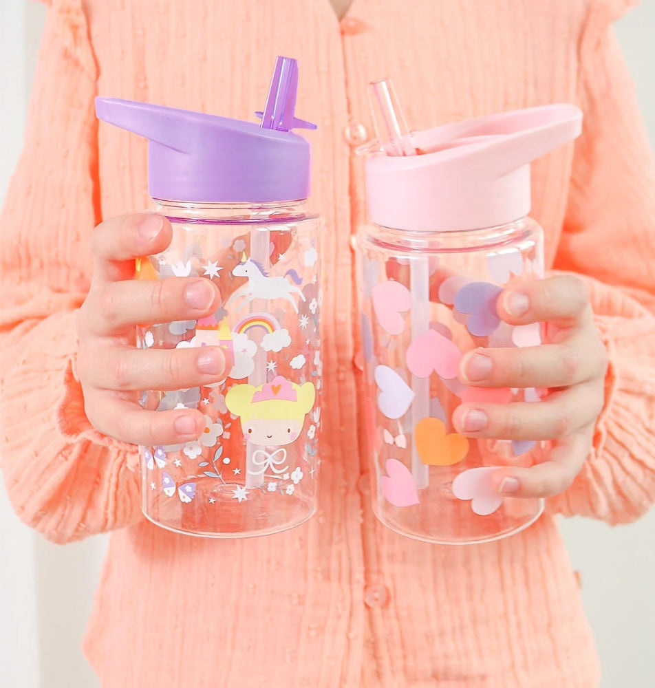 A Little Lovely Company Water Bottle: Hearts