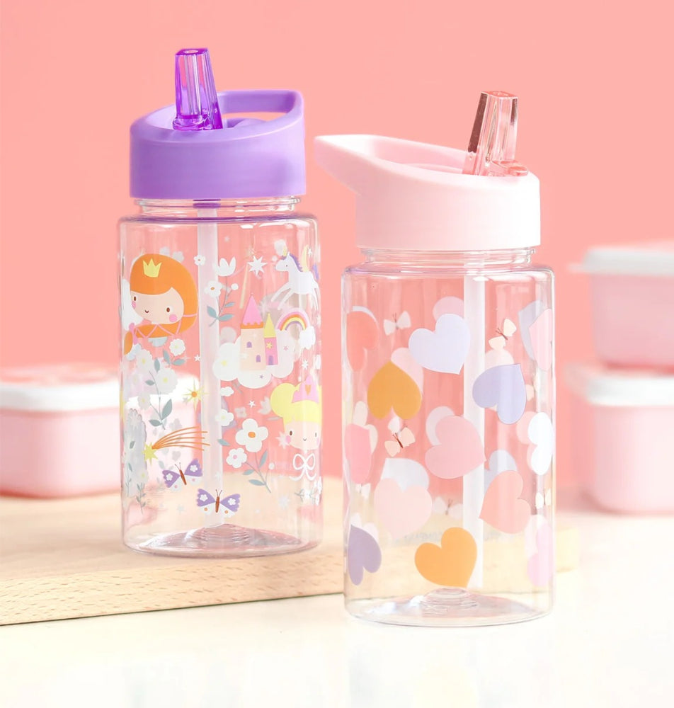 A Little Lovely Company Water Bottle: Hearts