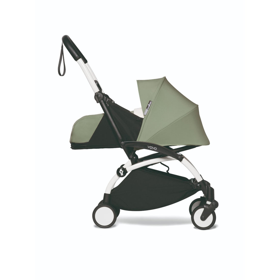 BABYZEN YOYO² 0+ 6+ Baby Stroller Complete Set - White Frame with Olive 0+ Newborn Pack & 6+ Color Pack