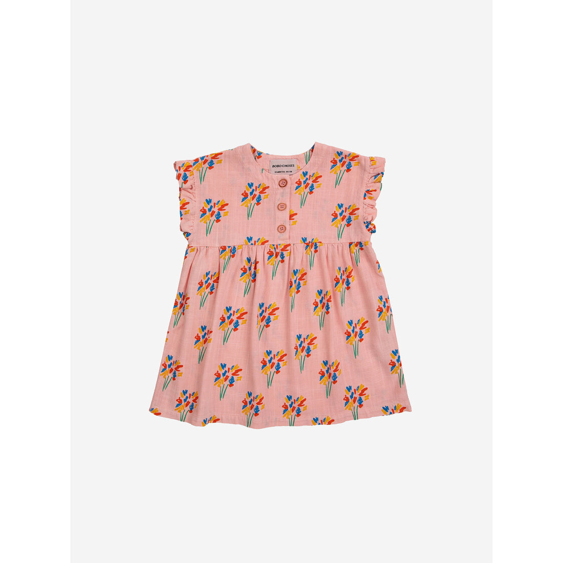 bobo-choses-baby-fireworks-all-over-woven-dress-pink-bobo-s24124ab103-6m