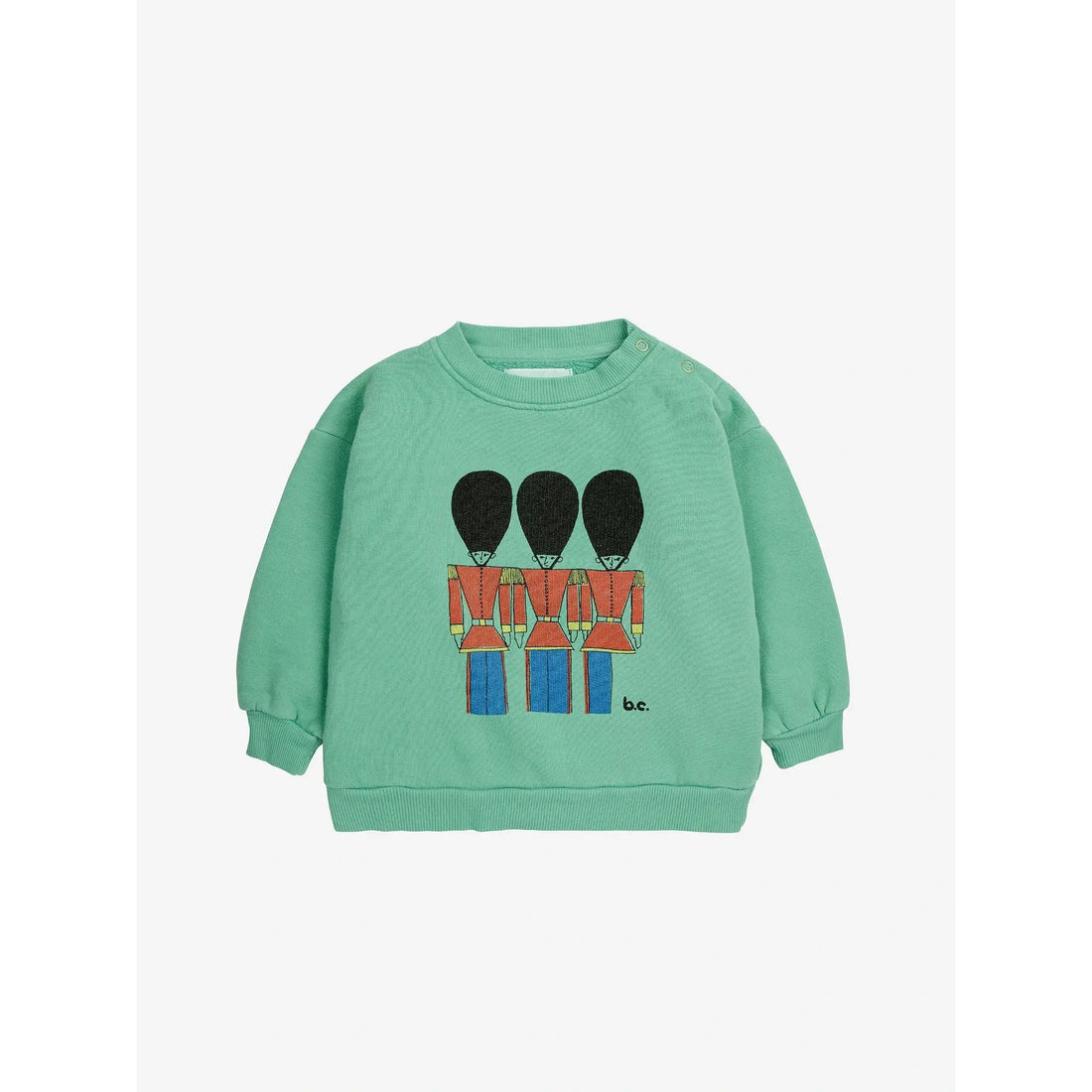 bobo-choses-baby-little-tin-soldiers-sweatshirt-green-bobo-w24b224ab035-12m