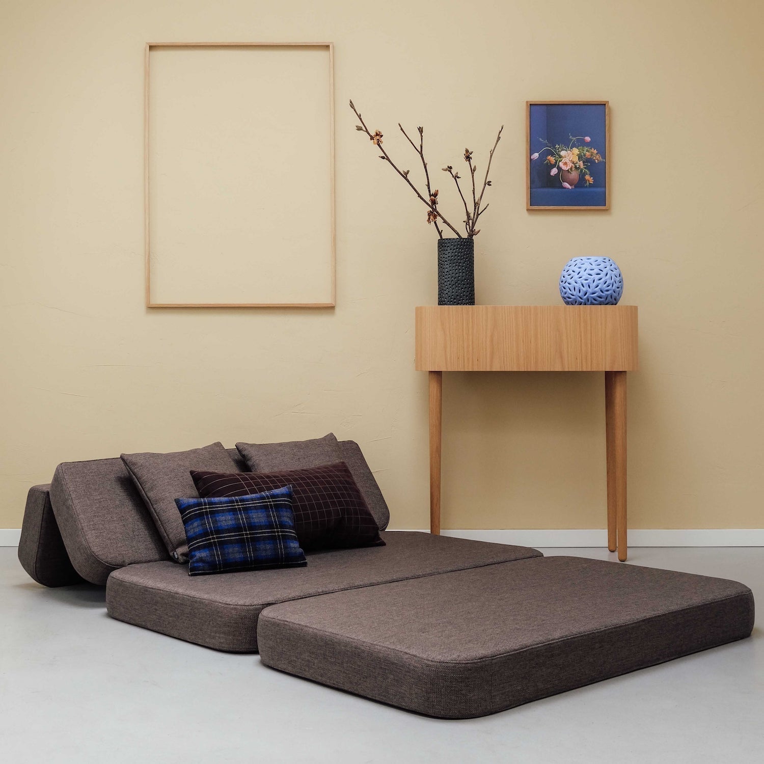 by KlipKlap KK 3 Fold Sofa 36x120x70cm - Multi Grey W. Grey