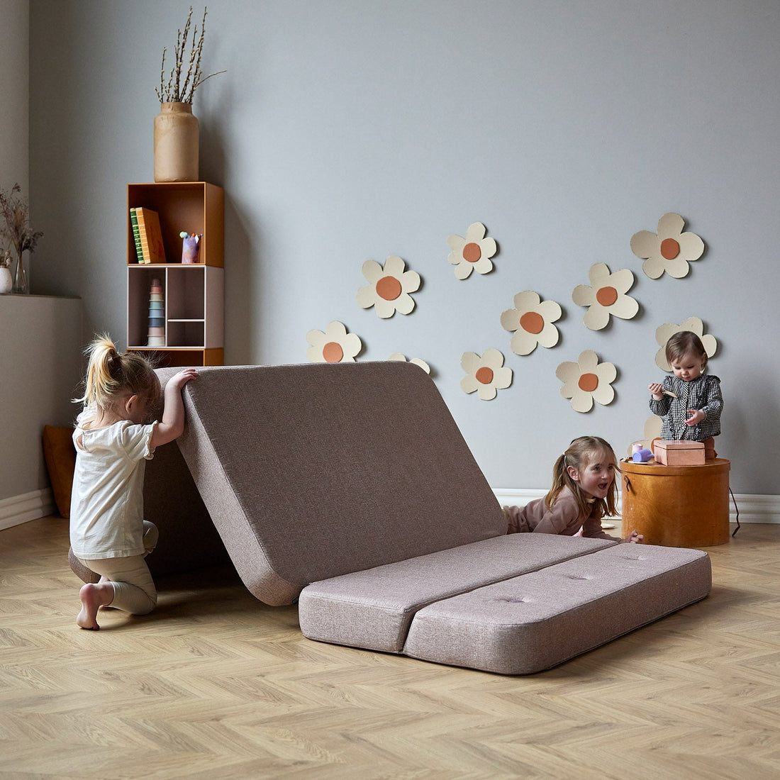 by KlipKlap KK 3 Fold Sofa 36x120x70cm - Beige W. Sand (Pre-Order; Est. Delivery in 3-6 Weeks)