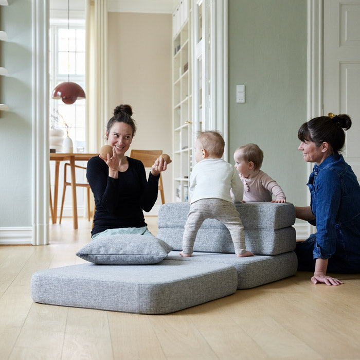 by KlipKlap KK 3 Fold Sofa Single 36x70x70cm - Blue Grey W. Grey