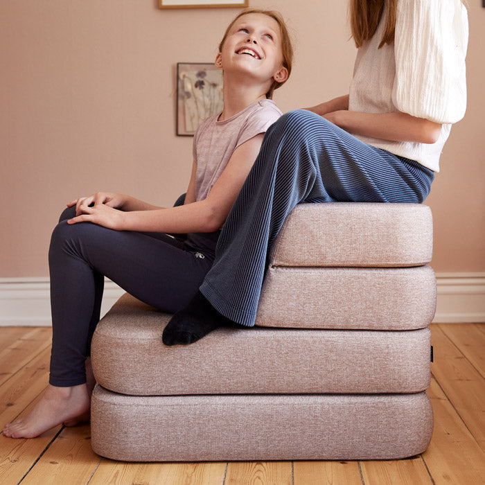 by KlipKlap KK 3 Fold Sofa Single 36x70x70cm - Blue Grey W. Grey