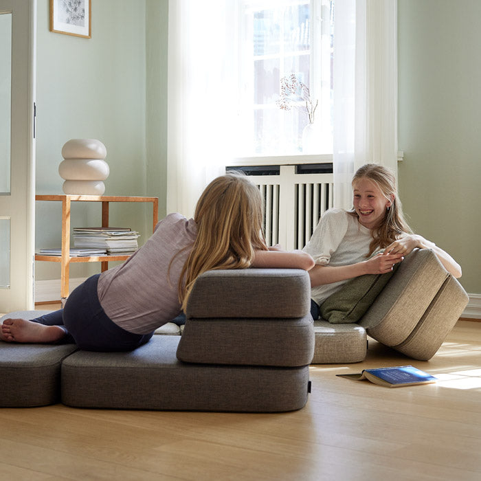 by KlipKlap KK 3 Fold Sofa Single 36x70x70cm - Blue Grey W. Grey