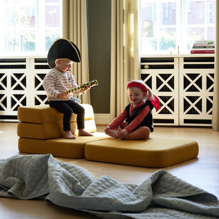 by KlipKlap KK 3 Fold Sofa Single 36x70x70cm - Soft Rose W. Rose (Pre-Order; Est. Delivery in 3-6 Weeks)