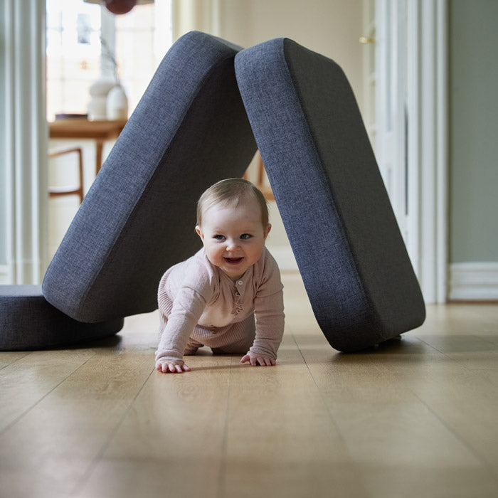 by KlipKlap KK 3 Fold Sofa Single 36x70x70cm - Soft Rose W. Rose (Pre-Order; Est. Delivery in 3-6 Weeks)