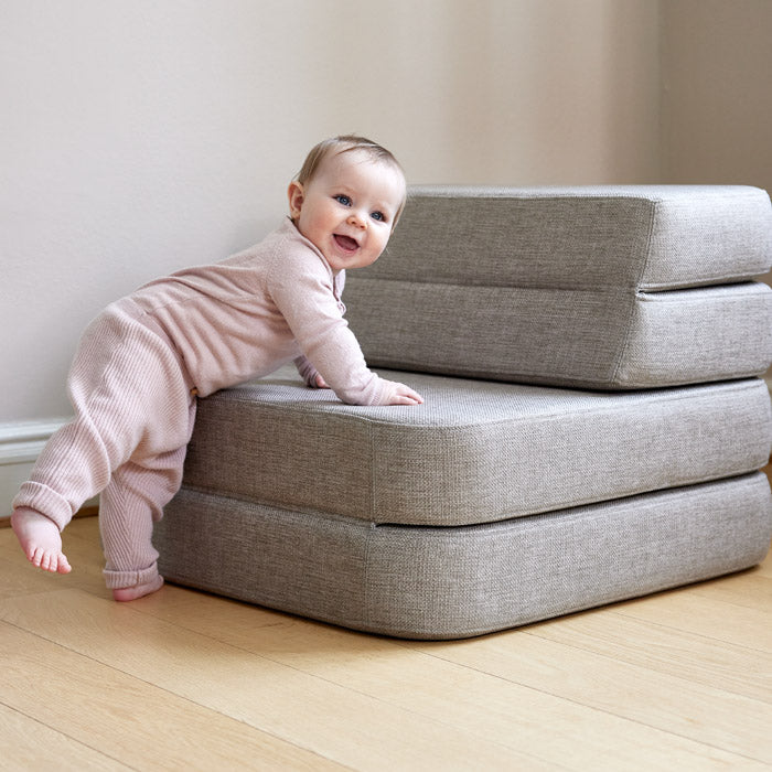 by KlipKlap KK 3 Fold Sofa Single 36x70x70cm - Soft Rose W. Rose (Pre-Order; Est. Delivery in 3-6 Weeks)