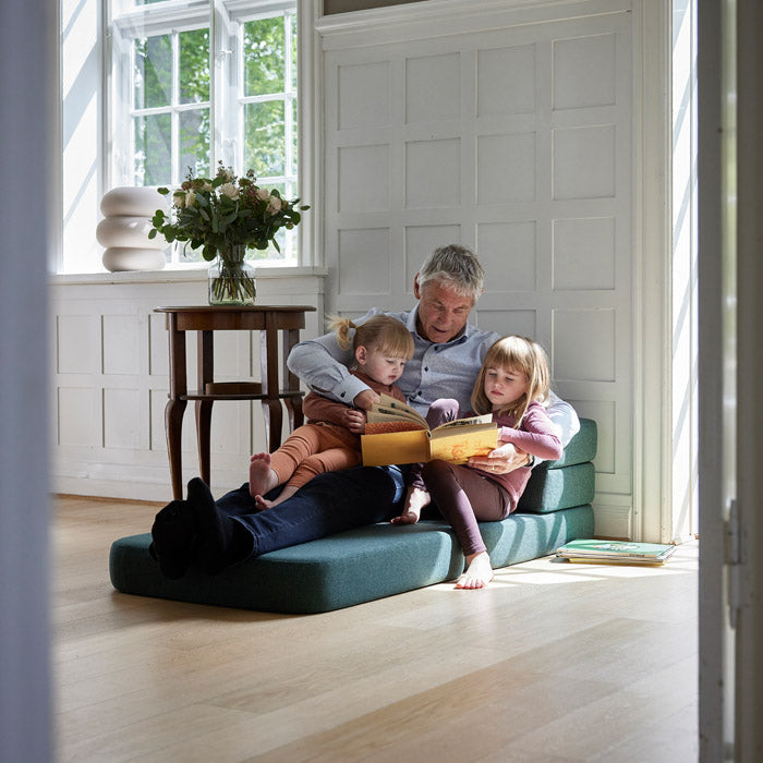 by KlipKlap KK 3 Fold Sofa Single 36x70x70cm - Blue Grey W. Grey