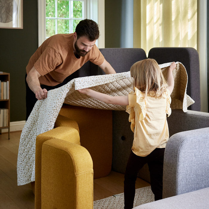 by KlipKlap KK 3 Fold Sofa Single 36x70x70cm - Blue Grey W. Grey