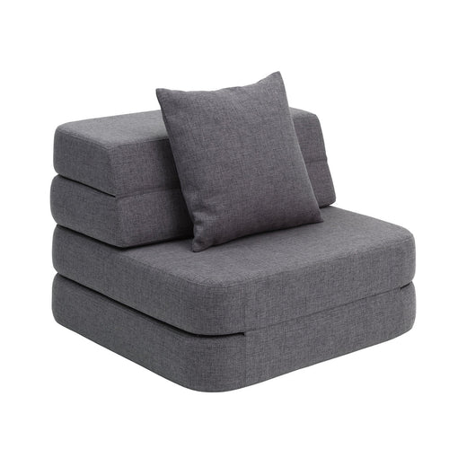 by KlipKlap KK 3 Fold Sofa Single 36x70x70cm - Blue Grey W. Grey (Pre-Order; Est. Delivery in 3-6 Weeks)
