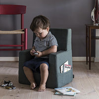 by KlipKlap KK Kids Chair 50x43x33cm - Blue Grey W. Grey (Pre-Order; Est. Delivery in 3-6 Weeks)