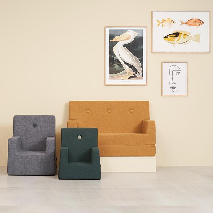 by KlipKlap KK Kids Sofa 64x100x40cm - Sand W. Sand (Pre-Order; Est. Delivery in 3-6 Weeks)
