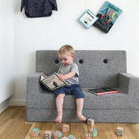 by KlipKlap KK Kids Sofa 64x100x40cm - Brown W. Sand (Pre-Order; Est. Delivery in 3-6 Weeks)