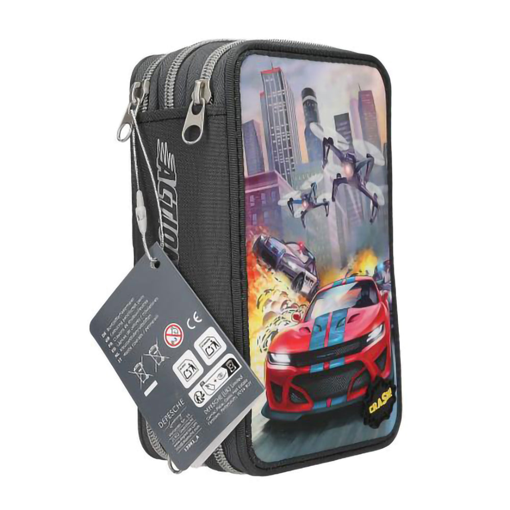 depesche-action-world-triple-pencil-case-with-led-drone-stationery-depe-0013981