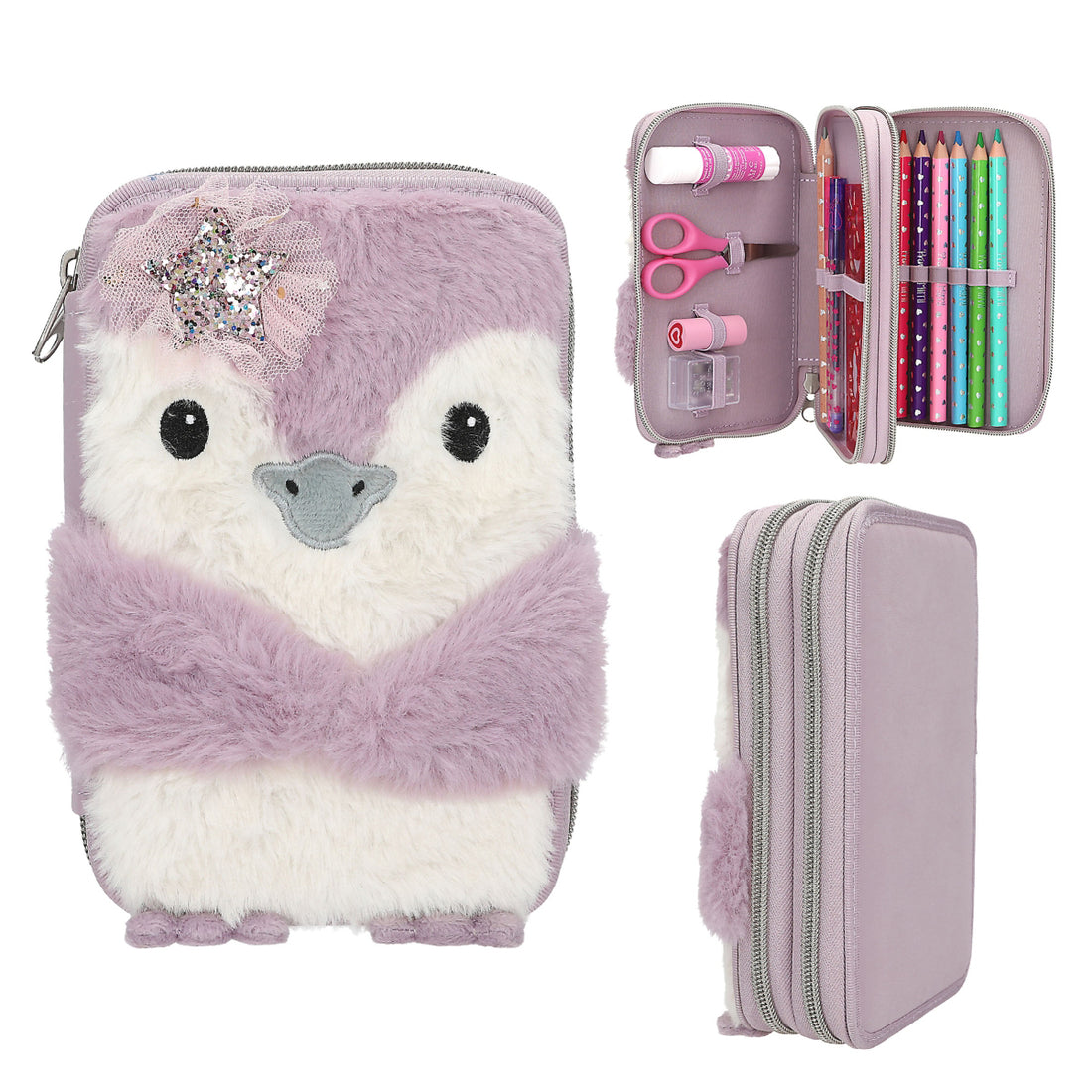 depesche-princess-mimi-2-compartment-pencil-case-deer-penguin-depe-0013158