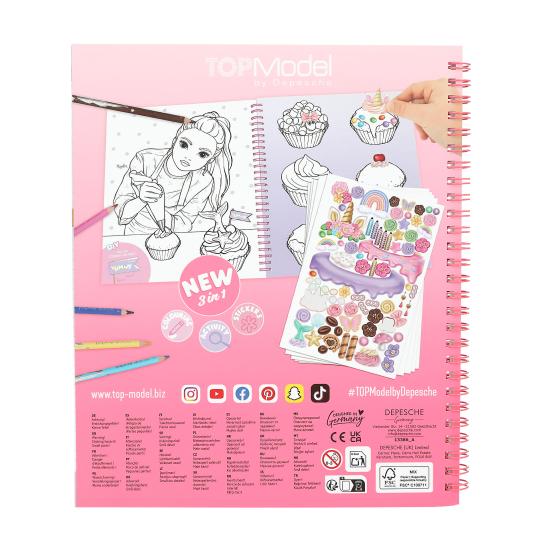 depesche-topmodel-cake-&-bake-colouring-book-with-sequins-depe-0013386