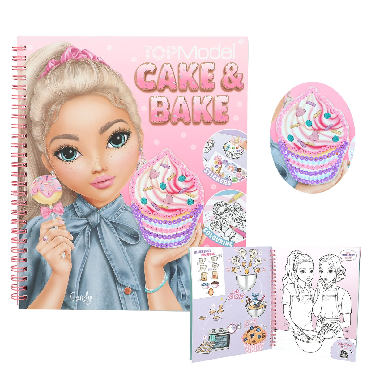 depesche-topmodel-cake-&-bake-colouring-book-with-sequins-depe-0013386